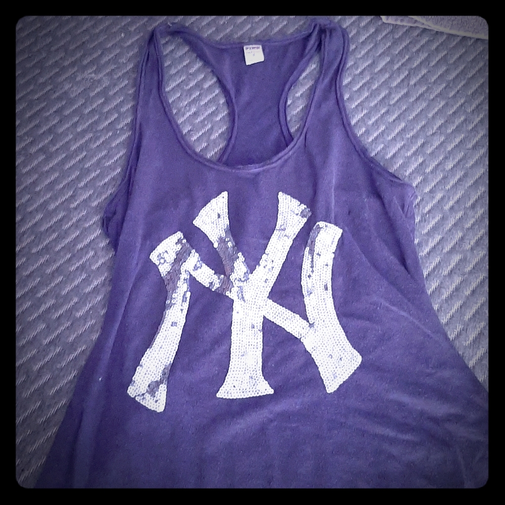 PINK NY Yankees razor back tank